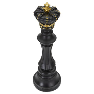 Scultura Scacchi 7, Nero, Poliresina, 13x13x40,5 cm, Seven Design