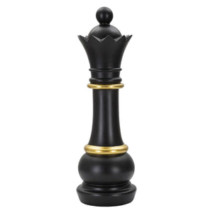 Scultura Scacchi 3, Nero, Poliresina, 15x15x50 cm, Seven Design