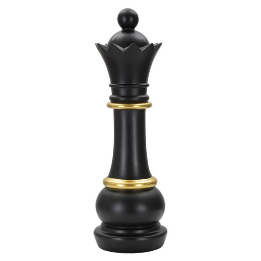 Scultura Scacchi 3, Nero, Poliresina, 15x15x50 cm, Seven Design