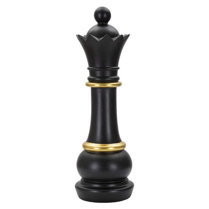 Scultura Scacchi 3, Nero, Poliresina, 15x15x50 cm, Seven Design