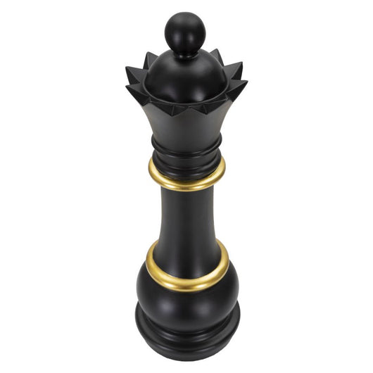 Scultura Scacchi 3, Nero, Poliresina, 15x15x50 cm, Seven Design