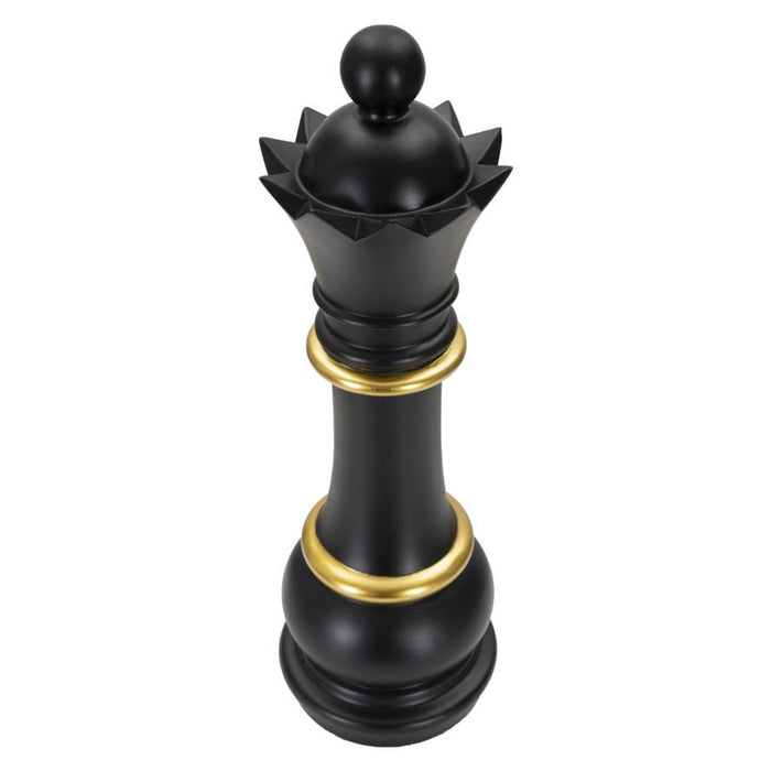 Scultura Scacchi 3, Nero, Poliresina, 15x15x50 cm, Seven Design