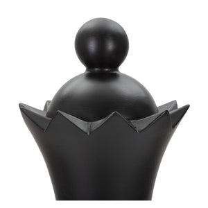 Scultura Scacchi 3, Nero, Poliresina, 15x15x50 cm, Seven Design