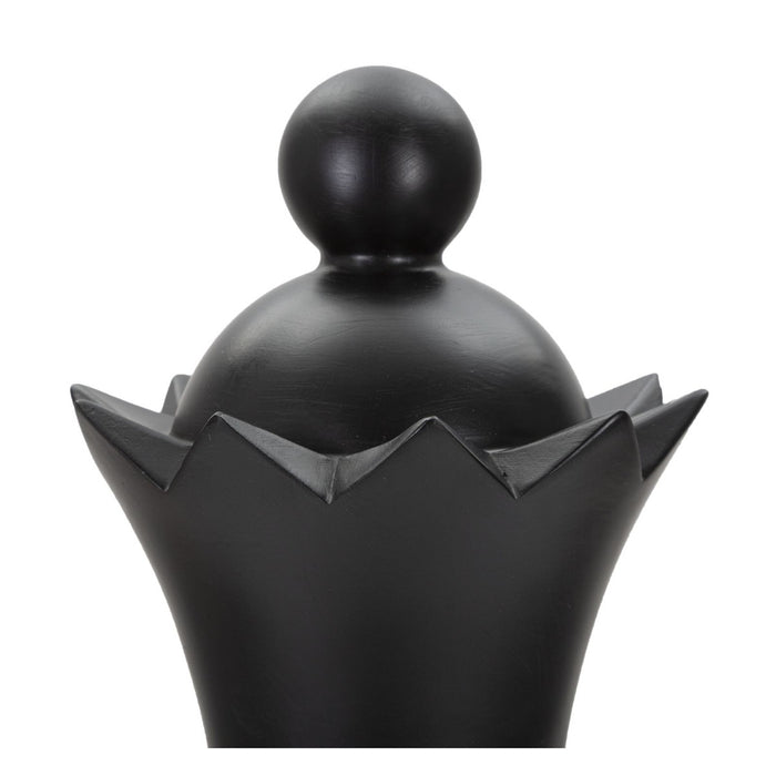 Scultura Scacchi 3, Nero, Poliresina, 15x15x50 cm, Seven Design