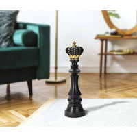 Scultura Scacchi 4, Nero, Poliresina, 14x14x50 cm, Seven Design