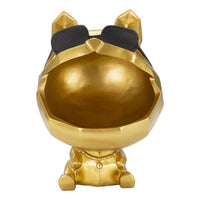 Vassoio MF694, Oro, Poliresina, 17x17x23,5 cm, Seven Design