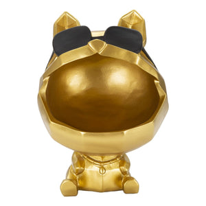 Vassoio MF694, Oro, Poliresina, 17x17x23,5 cm, Seven Design