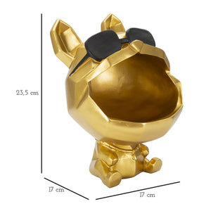 Vassoio MF694, Oro, Poliresina, 17x17x23,5 cm, Seven Design