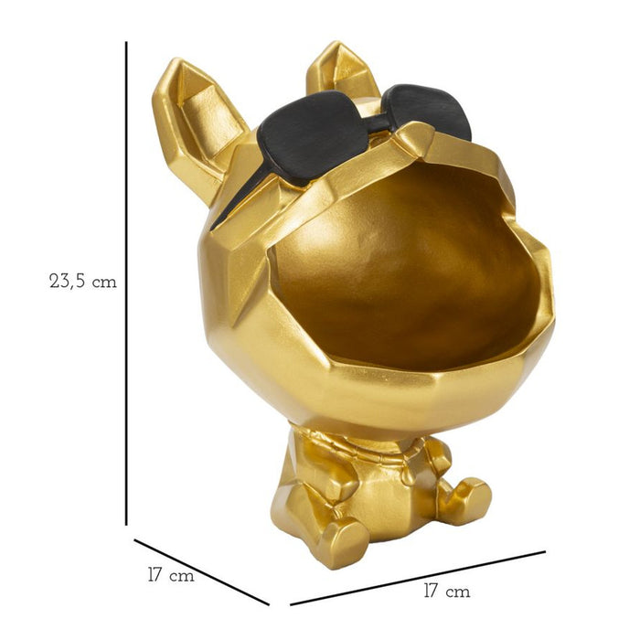 Vassoio MF694, Oro, Poliresina, 17x17x23,5 cm, Seven Design