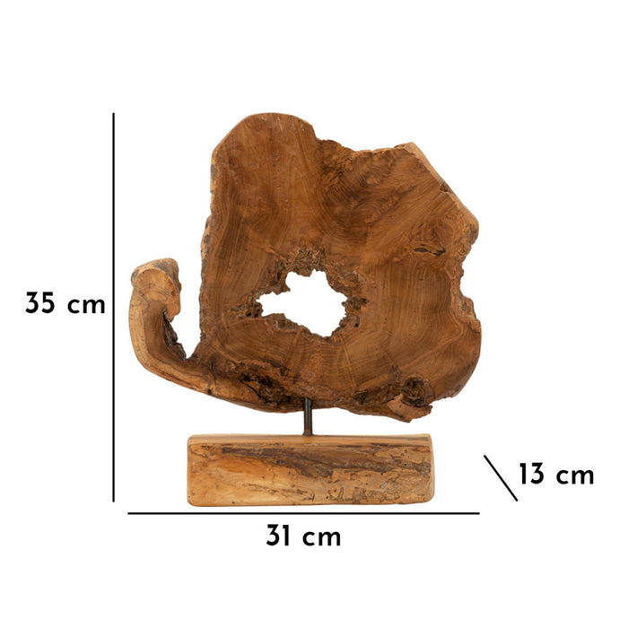 Scultura Radice 3, Marrone, Legno, 31x13x35 cm, Seven Design