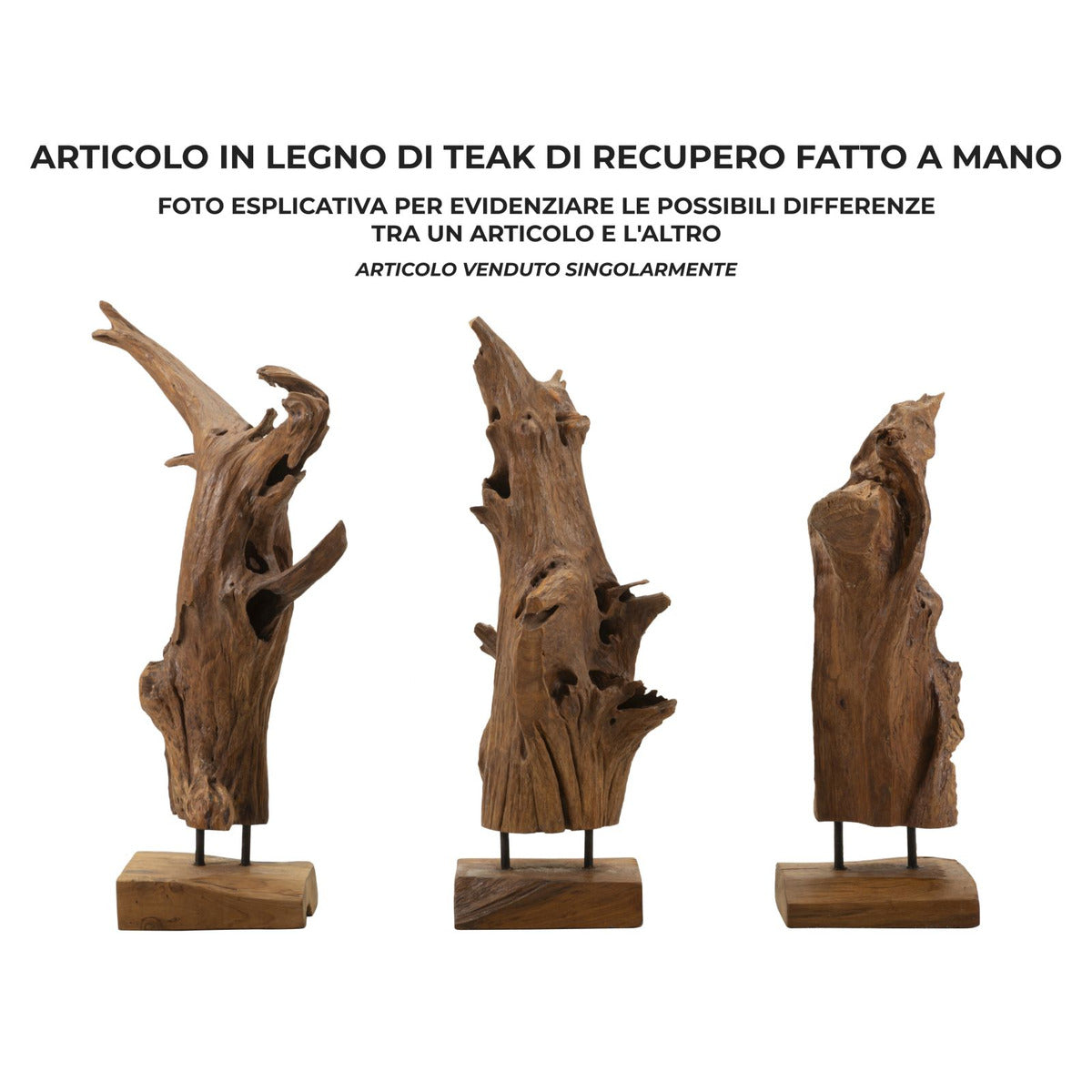 Scultura Radice 2, Marrone, Legno, 23x27x64 cm, Seven Design