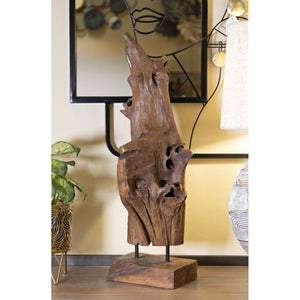 Scultura Radice 2, Marrone, Legno, 23x27x64 cm, Seven Design