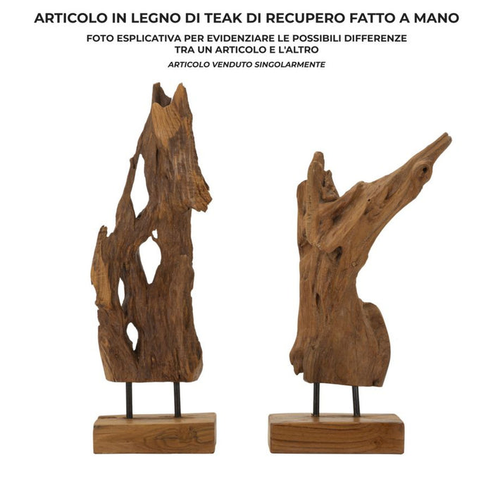 Scultura Radice 1, Marrone, Legno, 18x13x55 cm, Seven Design
