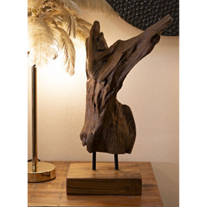 Scultura Radice 1, Marrone, Legno, 18x13x55 cm, Seven Design
