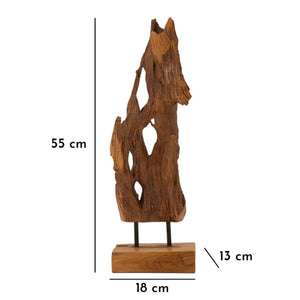 Scultura Radice 1, Marrone, Legno, 18x13x55 cm, Seven Design