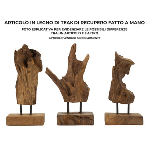 Scultura Radice 4, Marrone, Legno, 20x11x34 cm, Seven Design