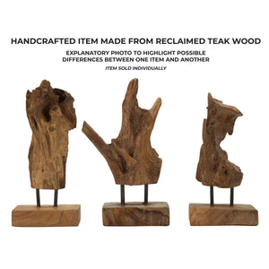 Scultura Radice 4, Marrone, Legno, 20x11x34 cm, Seven Design