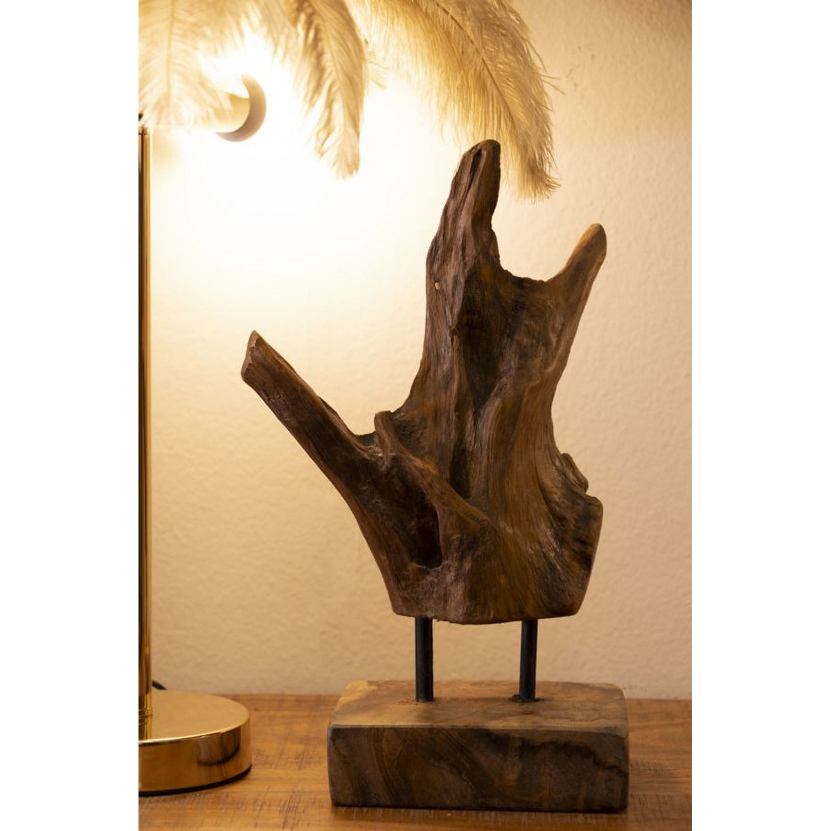 Scultura Radice 4, Marrone, Legno, 20x11x34 cm, Seven Design