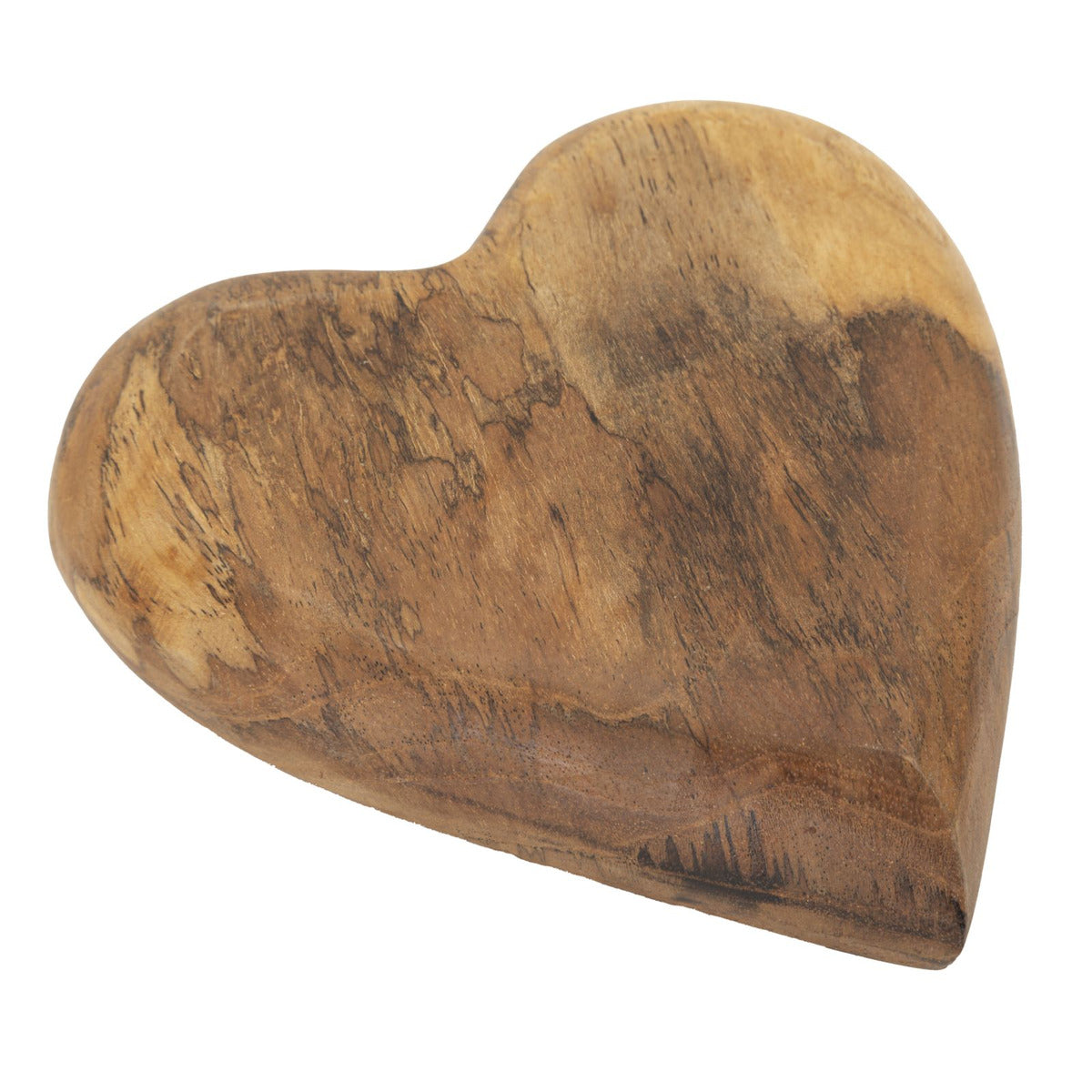 Scultura Cuore 11, Marrone, Legno, 16x14x4,5 cm, Seven Design