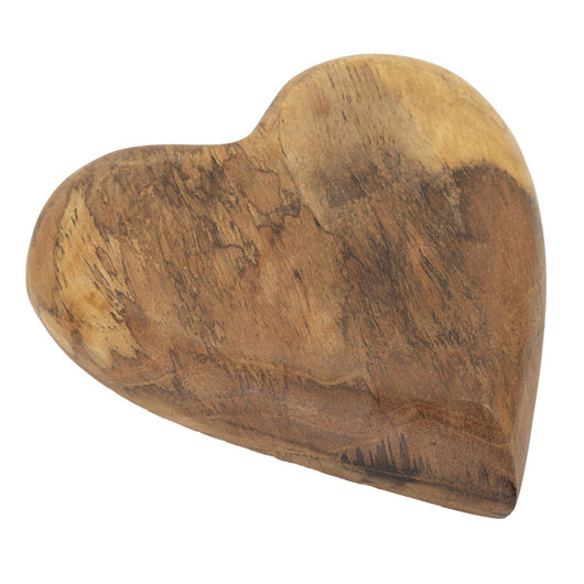 Scultura Cuore 11, Marrone, Legno, 16x14x4,5 cm, Seven Design