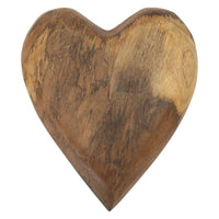 Scultura Cuore 11, Marrone, Legno, 16x14x4,5 cm, Seven Design