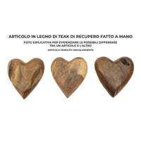 Scultura Cuore 11, Marrone, Legno, 16x14x4,5 cm, Seven Design