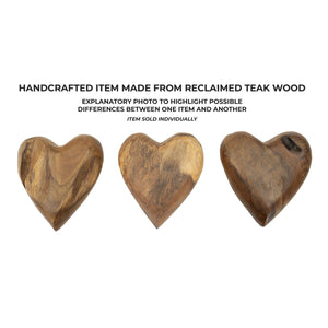 Scultura Cuore 11, Marrone, Legno, 16x14x4,5 cm, Seven Design