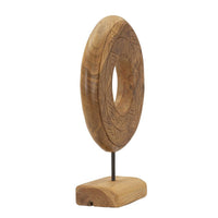 Scultura Cerchi 37, Marrone, Legno, 28x10x38 cm, Seven Design