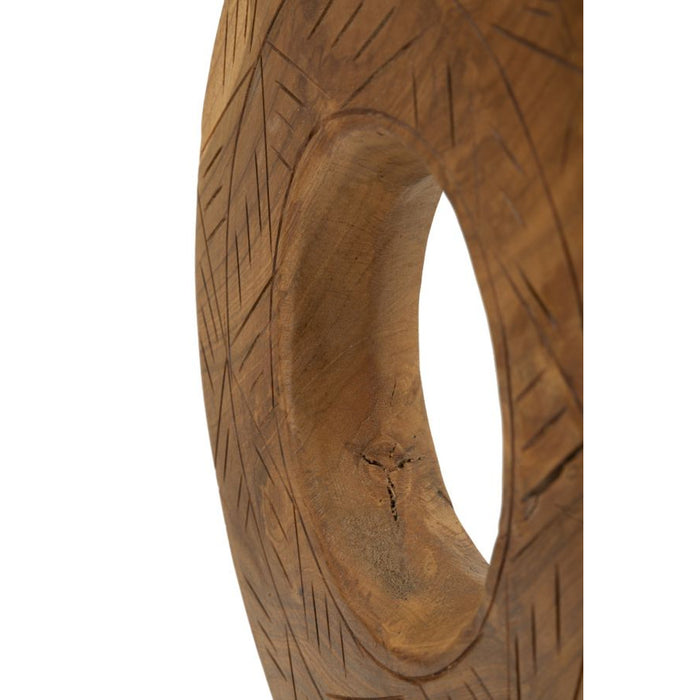 Scultura Cerchi 37, Marrone, Legno, 28x10x38 cm, Seven Design