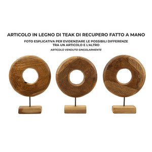 Scultura Cerchi 37, Marrone, Legno, 28x10x38 cm, Seven Design