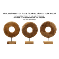 Scultura Cerchi 37, Marrone, Legno, 28x10x38 cm, Seven Design