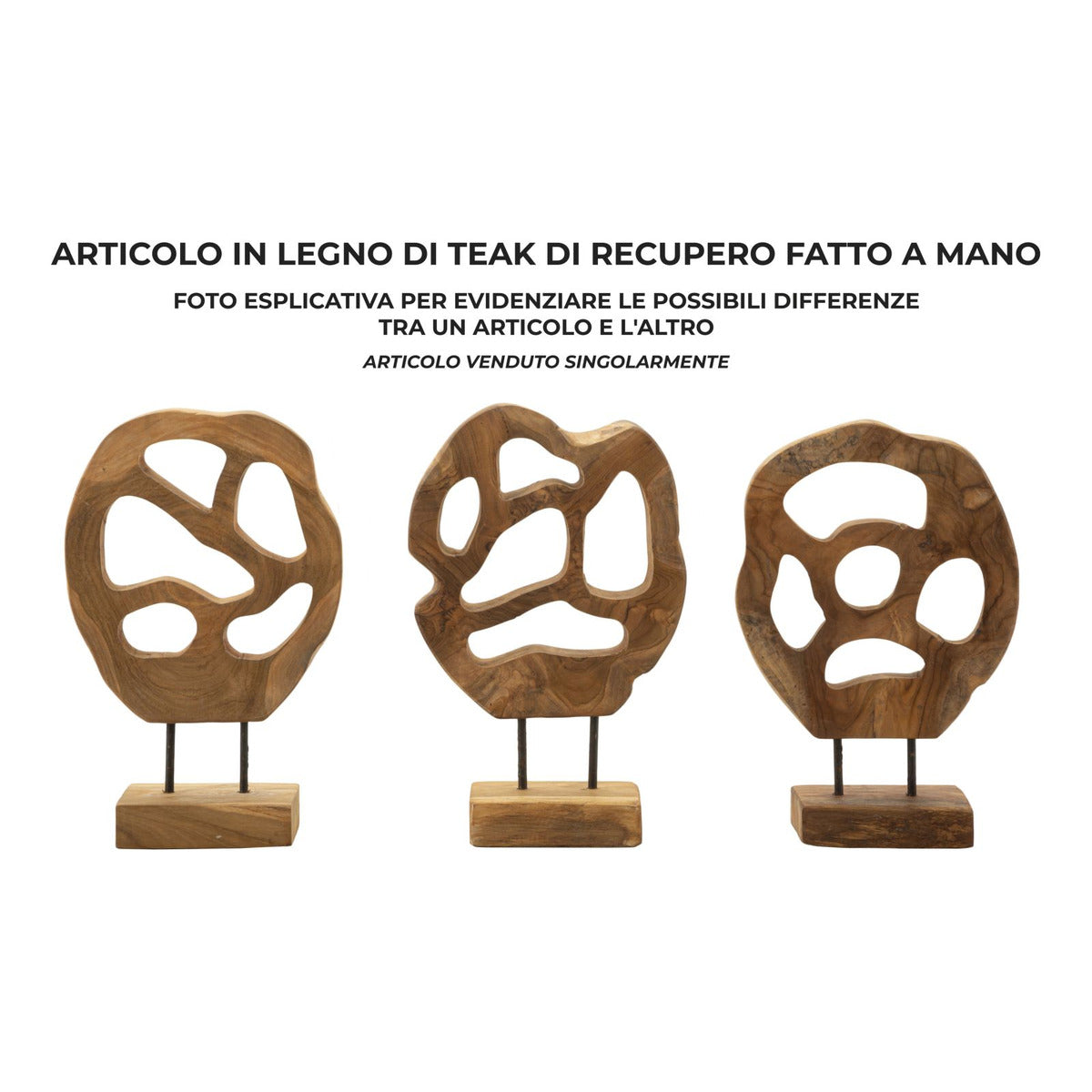 Scultura Radice 5, Marrone, Legno, 25x10x38 cm, Seven Design
