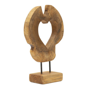 Scultura Cuore 7, Marrone, Legno, 28x10x38 cm, Seven Design