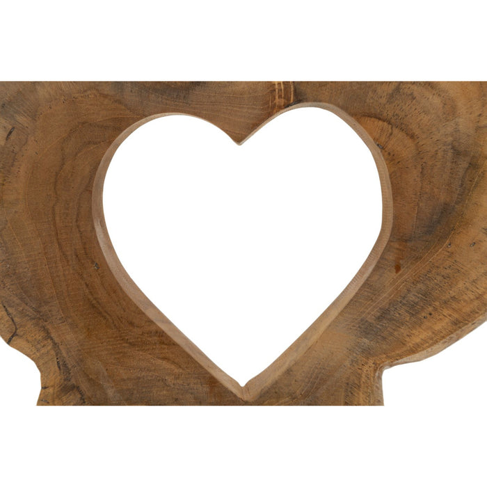 Scultura Cuore 7, Marrone, Legno, 28x10x38 cm, Seven Design