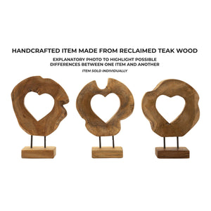 Scultura Cuore 7, Marrone, Legno, 28x10x38 cm, Seven Design