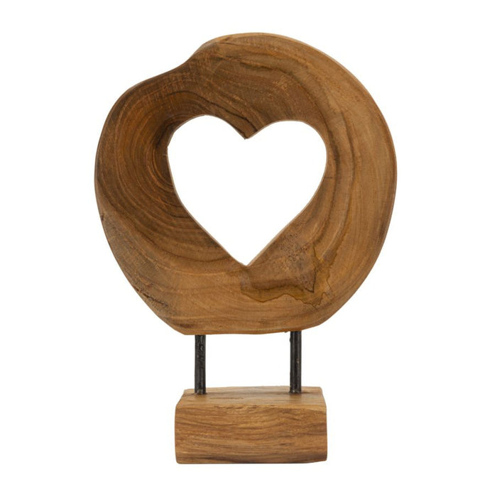 Scultura Cuore 8, Marrone, Legno, 20x10x28 cm, Seven Design
