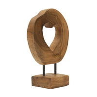 Scultura Cuore 8, Marrone, Legno, 20x10x28 cm, Seven Design