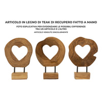 Scultura Cuore 8, Marrone, Legno, 20x10x28 cm, Seven Design