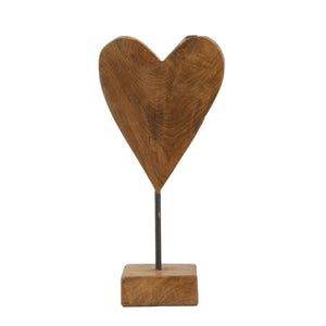 Scultura Cuore 9, Marrone, Legno, 15x10x35 cm, Seven Design