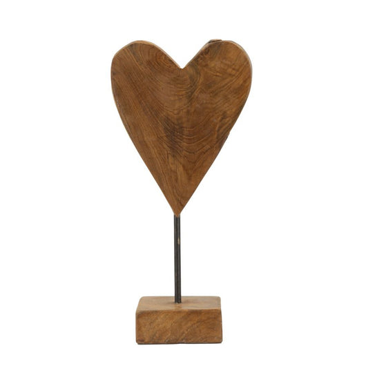 Scultura Cuore 9, Marrone, Legno, 15x10x35 cm, Seven Design