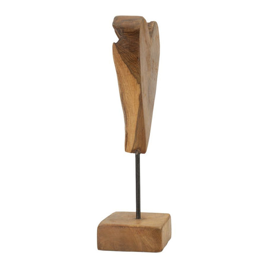 Scultura Cuore 9, Marrone, Legno, 15x10x35 cm, Seven Design