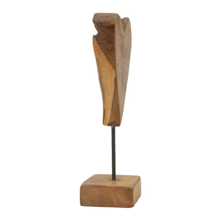 Scultura Cuore 9, Marrone, Legno, 15x10x35 cm, Seven Design