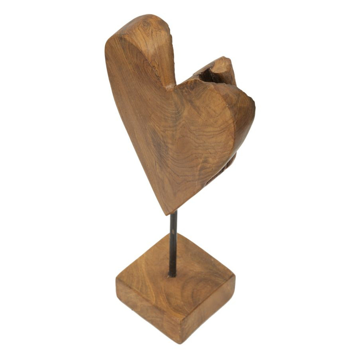 Scultura Cuore 9, Marrone, Legno, 15x10x35 cm, Seven Design