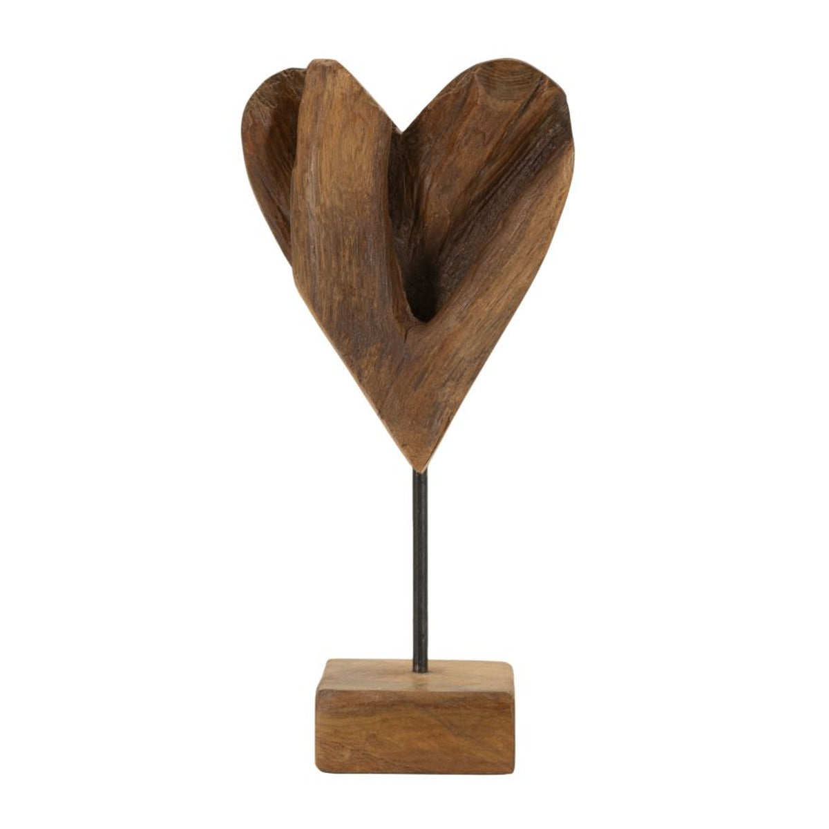 Scultura Cuore 9, Marrone, Legno, 15x10x35 cm, Seven Design