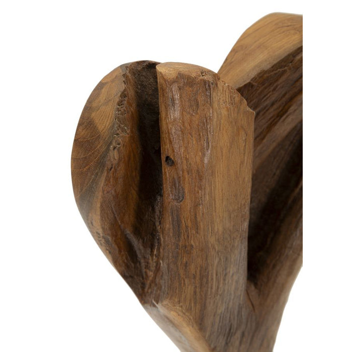 Scultura Cuore 9, Marrone, Legno, 15x10x35 cm, Seven Design
