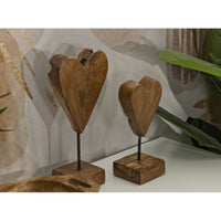 Scultura Cuore 9, Marrone, Legno, 15x10x35 cm, Seven Design