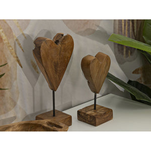 Scultura Cuore 9, Marrone, Legno, 15x10x35 cm, Seven Design