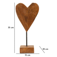 Scultura Cuore 9, Marrone, Legno, 15x10x35 cm, Seven Design