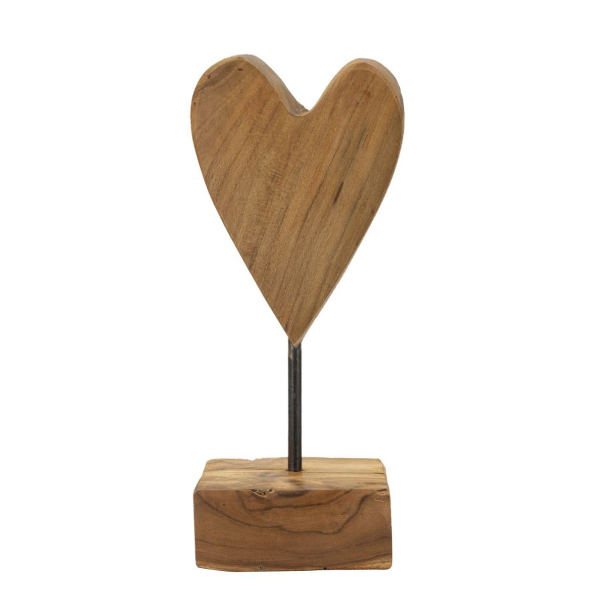 Scultura Cuore 10, Marrone, Legno, 10x10x25 cm, Seven Design
