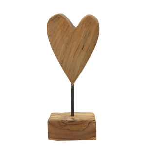 Scultura Cuore 10, Marrone, Legno, 10x10x25 cm, Seven Design